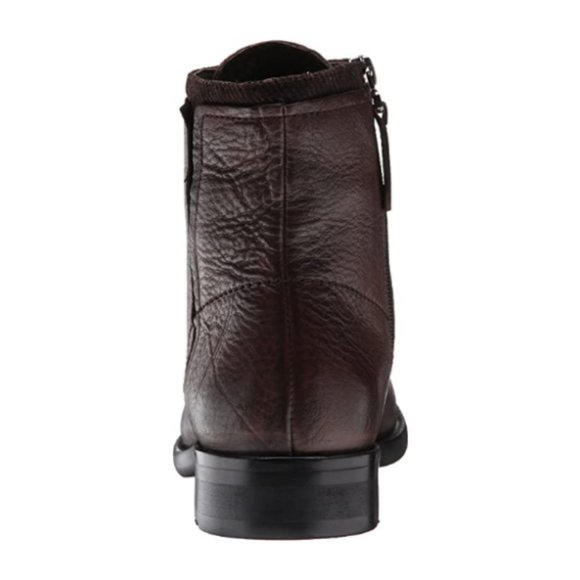 NEW Kenneth Cole Reaction Men Select Brown Leather Zipper Lace Up Ankle Boot - Picture 5 of 7